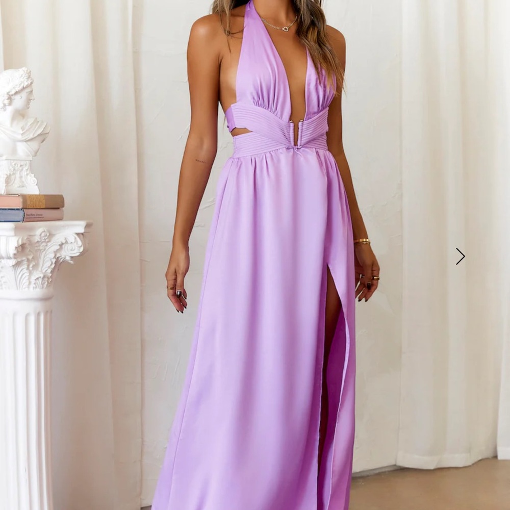 Hello Molly Lavender Backless Maxi Dress
